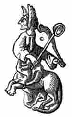 Devil fiddling upon a Pair of Bellows.