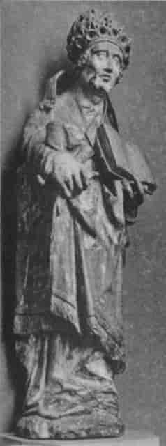 A Pope, Statuette in Oak. Flemish, about 1500