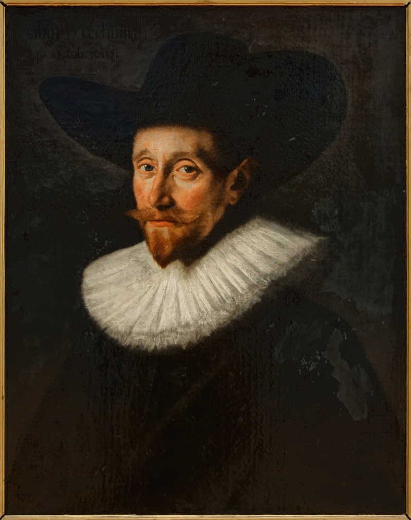 Portrait of a man wearing a large black felt. Abraham de Vries