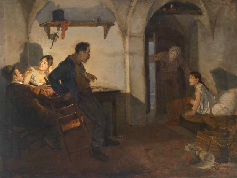 Rural interior scene. Adolf Karpellus
