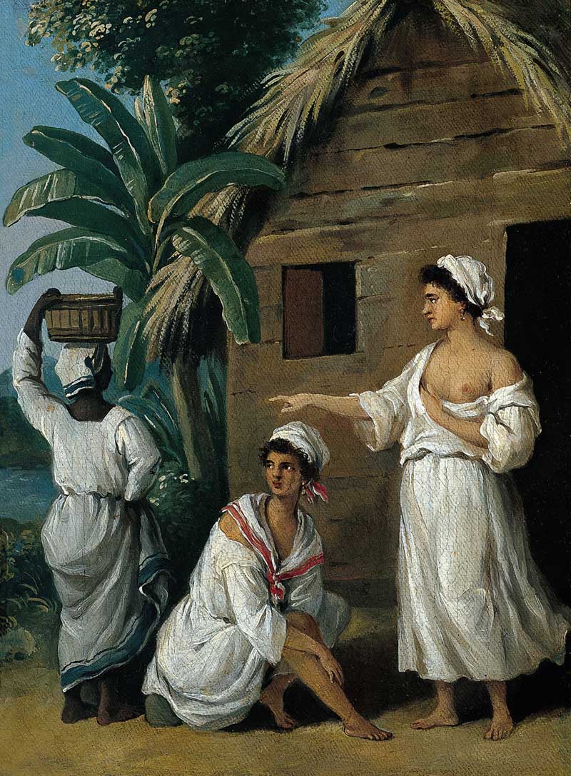 Caribbean Women in front of a Hut. Agostino Brunias