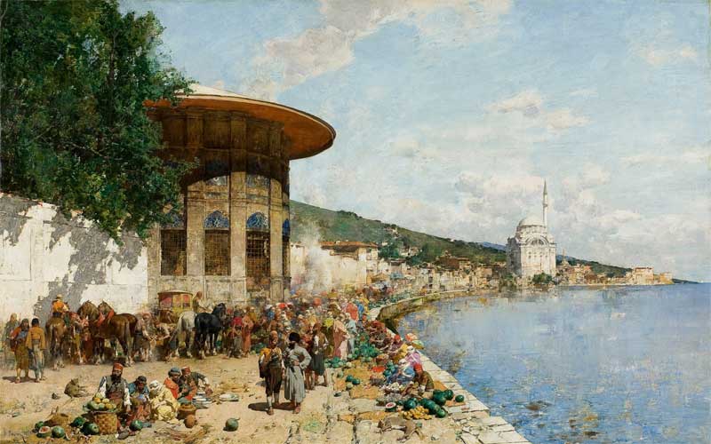 Market Day in Constantinople. Alberto Pasini