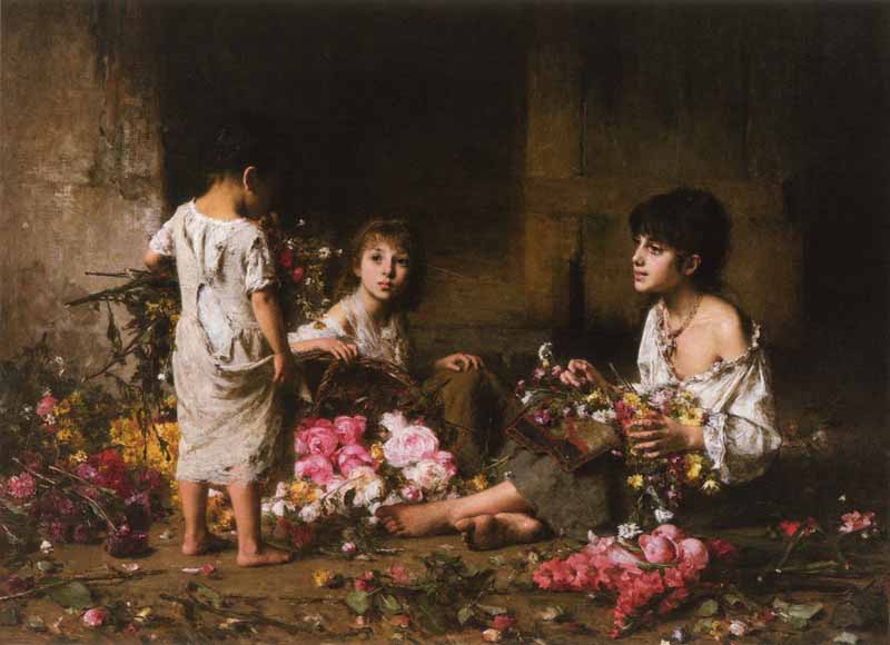 The Flower Girls. Alexei Alexeivich Harlamoff