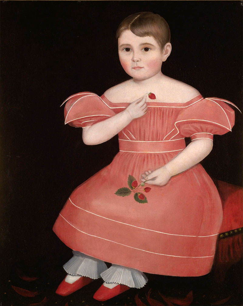 Portrait of a Rosy Cheeked Young Girl in a Pink Dress . Ammi Phillips 