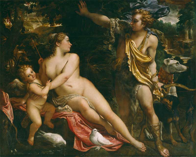 Venus, Adonis and Cupid. Annibale Carracci