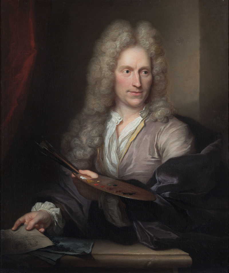 Portrait of Jan van Huysum (1682-1749), Dutch Golden Age flower painter. Arnold Boonen