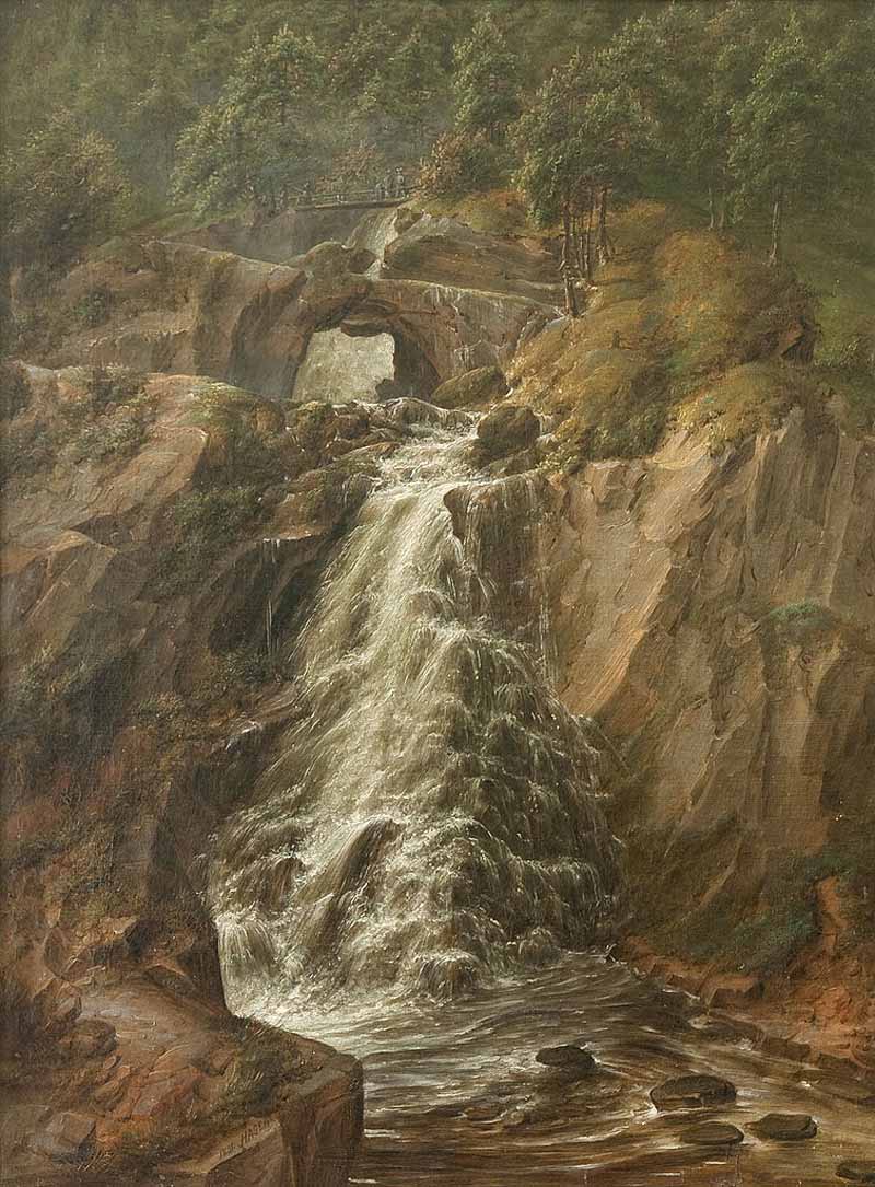 Waterfall near Salzburg. August Matthias Hagen