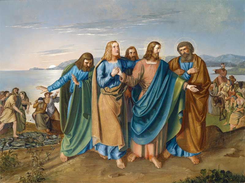 Jesus and his disciples at the Sea of Galilee. Carl Oesterley