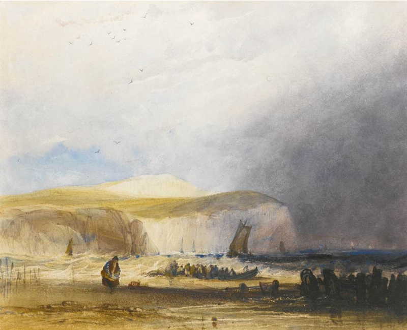 A Squall Approaching the Northern French Coast. Charles Bentley