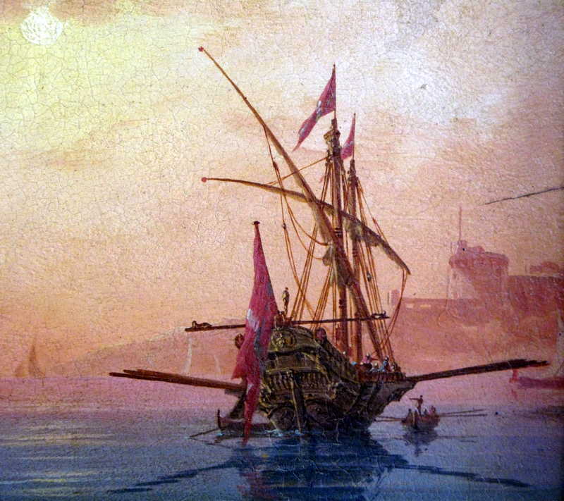 Marine at sunset, detail. Charles François Lacroix de Marseille