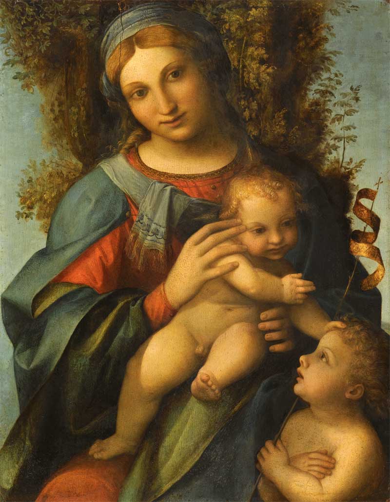 Madonna and Child with the Infant Saint John the Baptist. Correggio