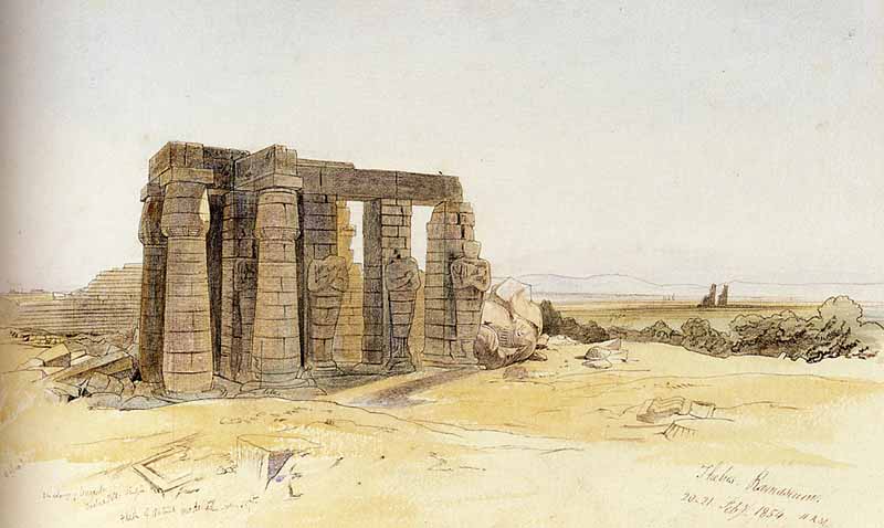 The ramessum Thebes, Edward Lear
