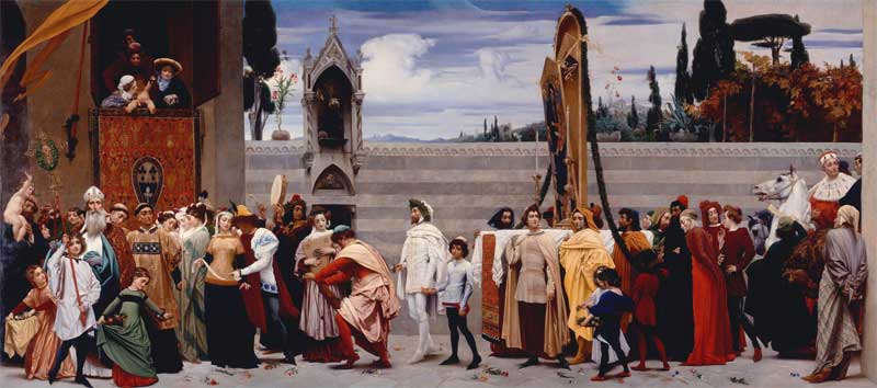 Cimabue's Celebrated Madonna is carried in Procession through the Streets of Florence. Frederic, Lord Leighton