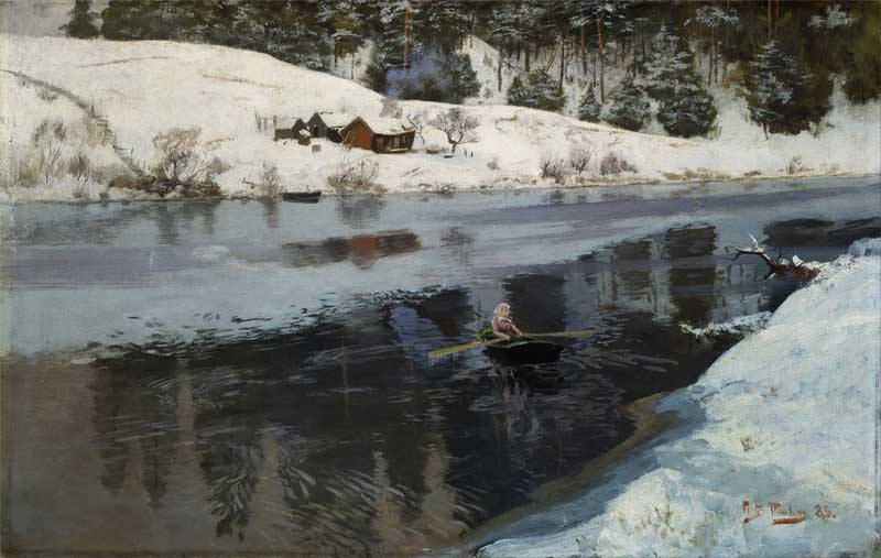 Winter at the River Simoa,Frits Thaulow