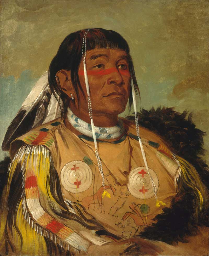 Sha-có-pay, The Six, Chief of the Plains Ojibwa. George Catlin