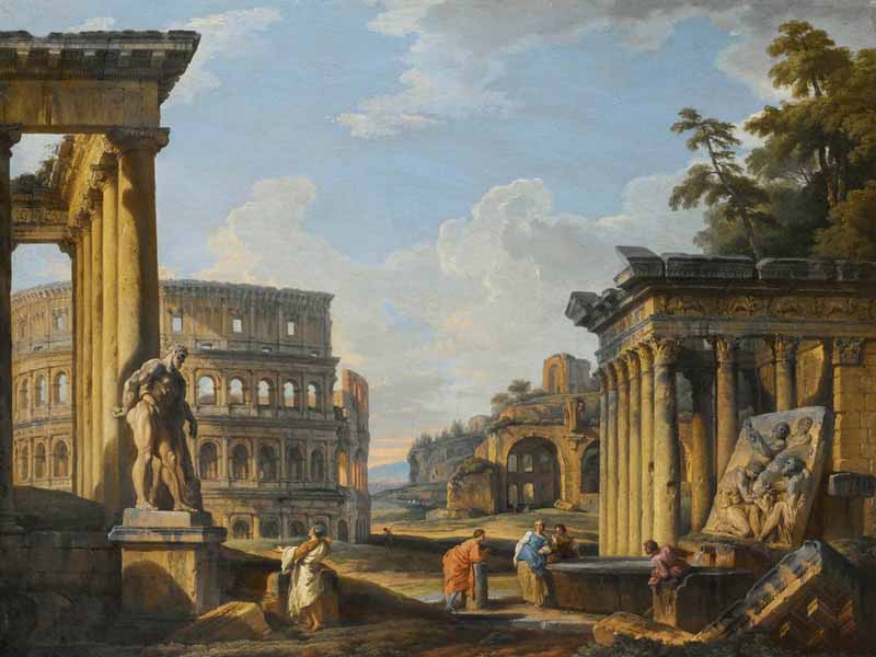 Capriccio of Classical Ruins. Giovanni Paolo Pannini