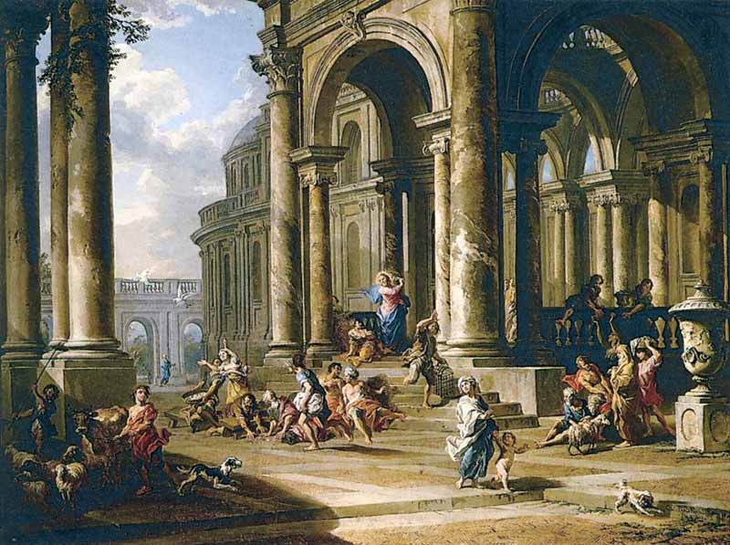 Expulsion of the Moneychangers from the Temple. Giovanni Paolo Pannini