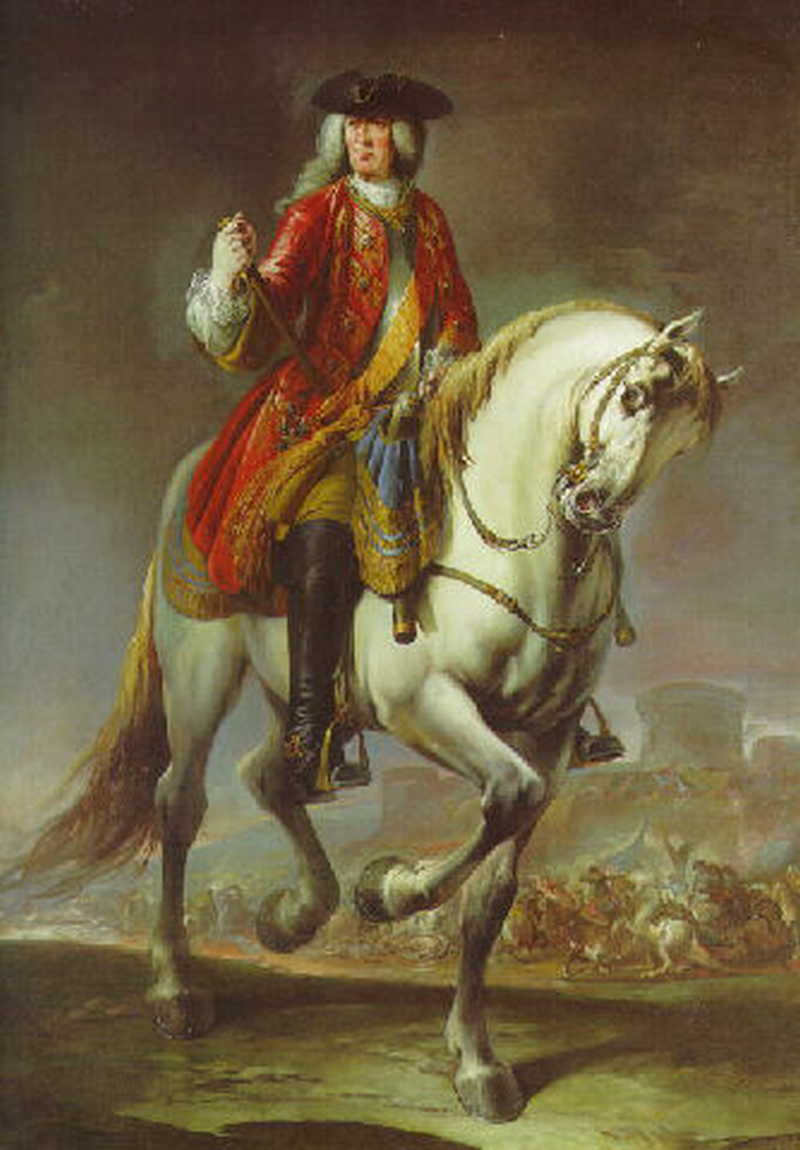 Equestrian portrait of Field Marshal Count Johann Matthias von der Schulenburg. Giuseppe Nogari