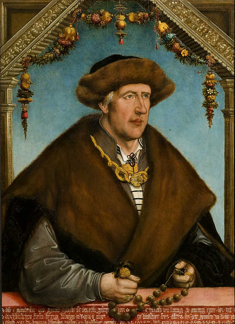 Christoph von Laiming zu Amerang (ca. 1460-1520), master of the household of Ludwig X, Duke of Bavaria.  Hans Wertinger