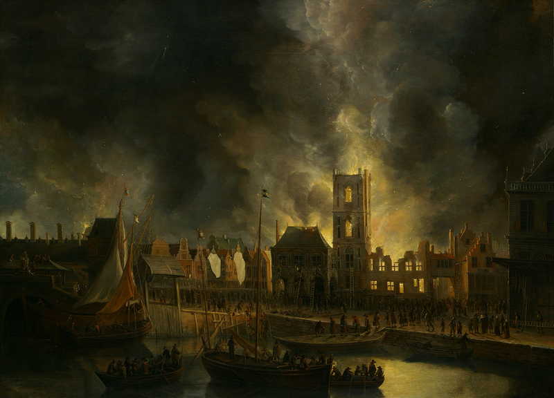 The Old Town Hall of Amsterdam on Fire (7 July 1652). Jan Abrahamsz Beerstraaten