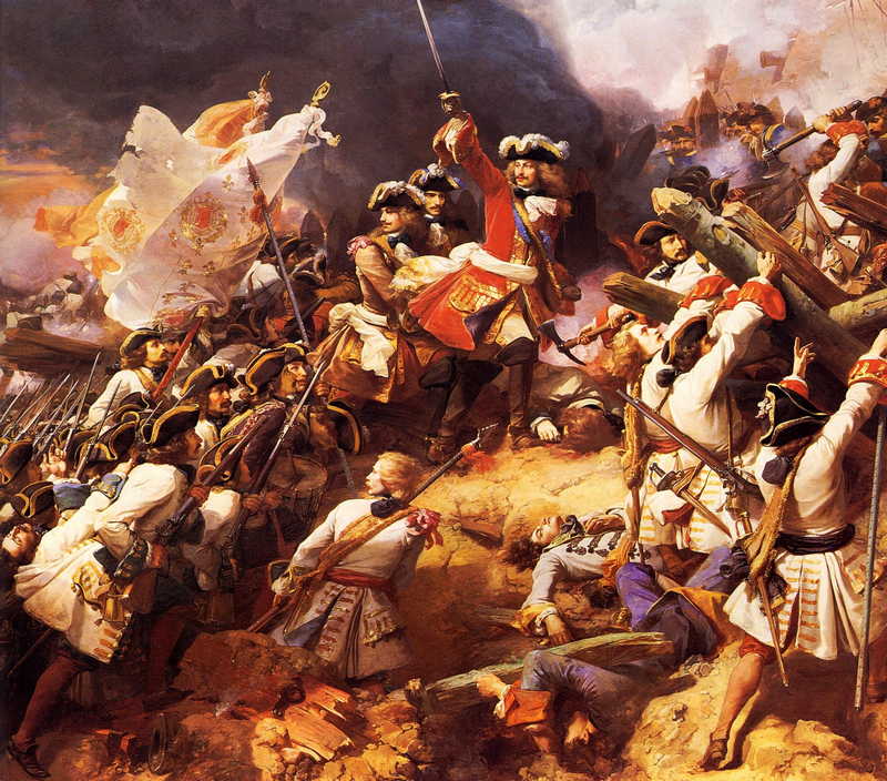 Claude-Louis-Hector, duc de Villars at the Battle of Denain . Jean Alaux