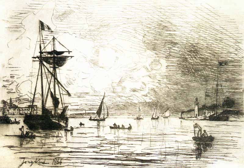 Harbour of Honfleur, Johan Barthold Jongkind