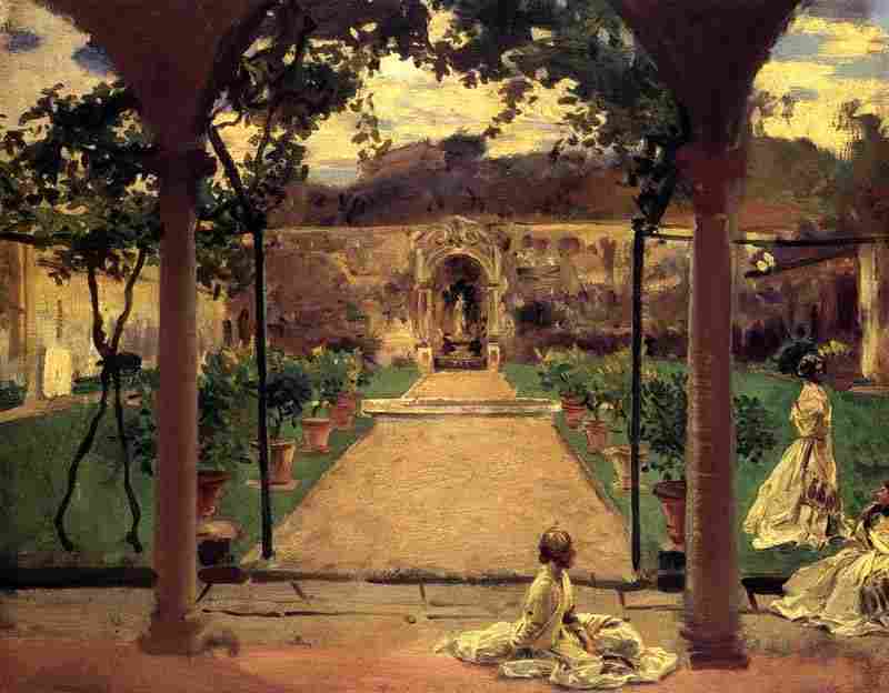 At Torre Galli, Ladies in a Garden, John Singer Sargent