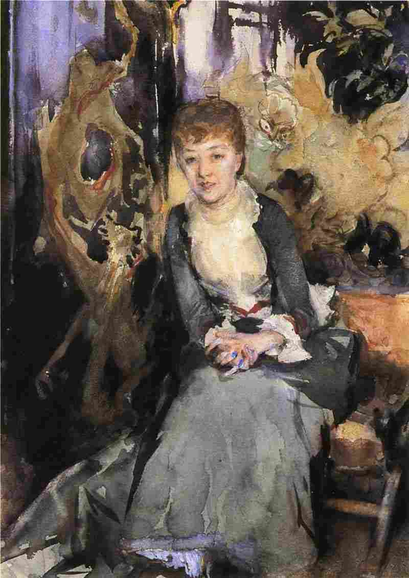 Miss Reubell Seated in Front of a Screen, John Singer Sargent