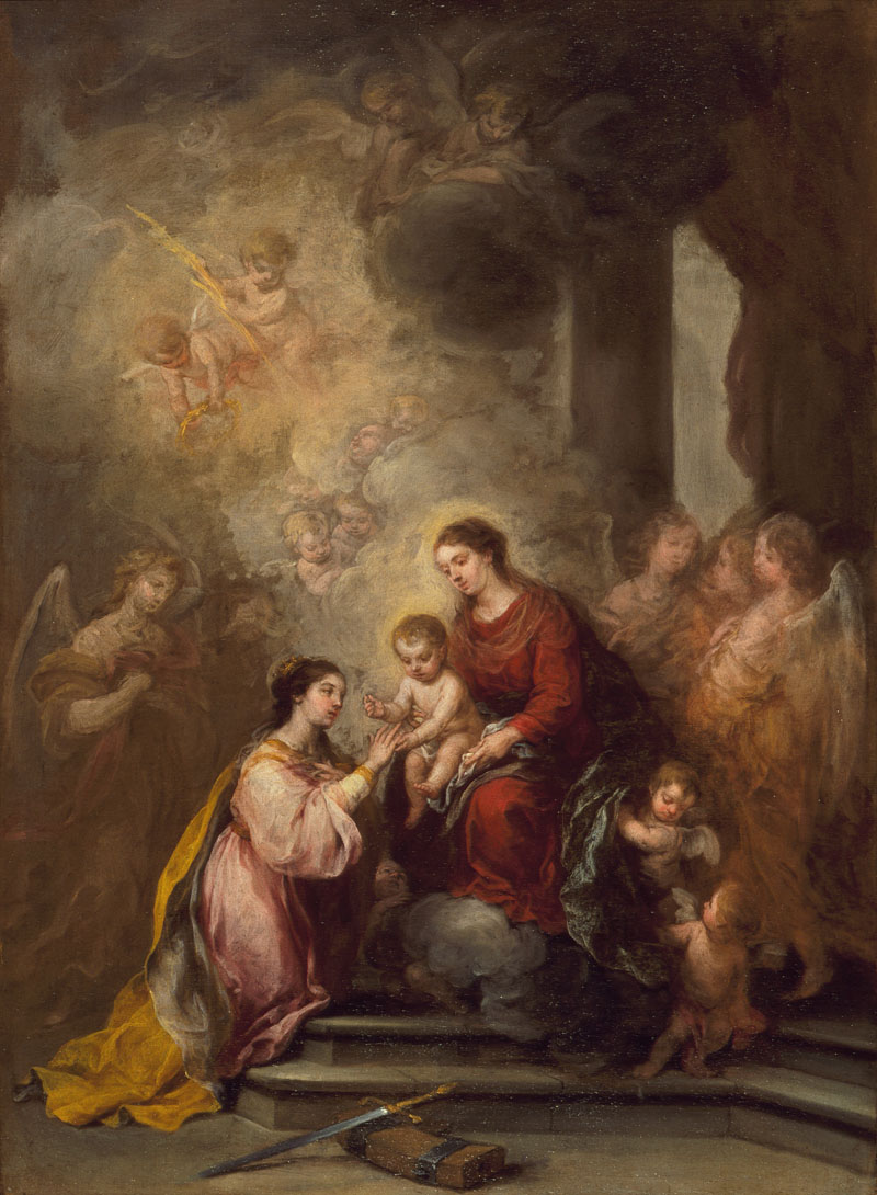 The Mystic Marriage of Saint Catherine. Bartolome Esteban Murillo