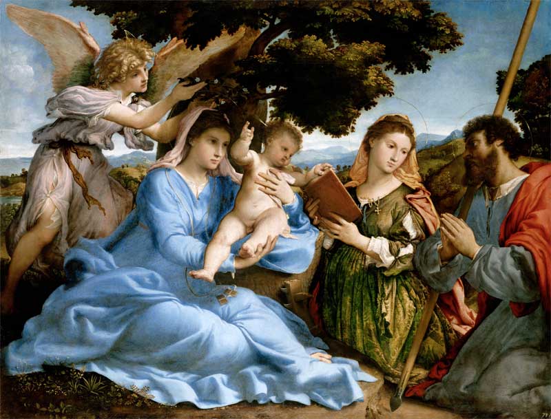 Madonna and Child with Saints Catherine and Thomas (sacra conversazione) . Lorenzo Lotto