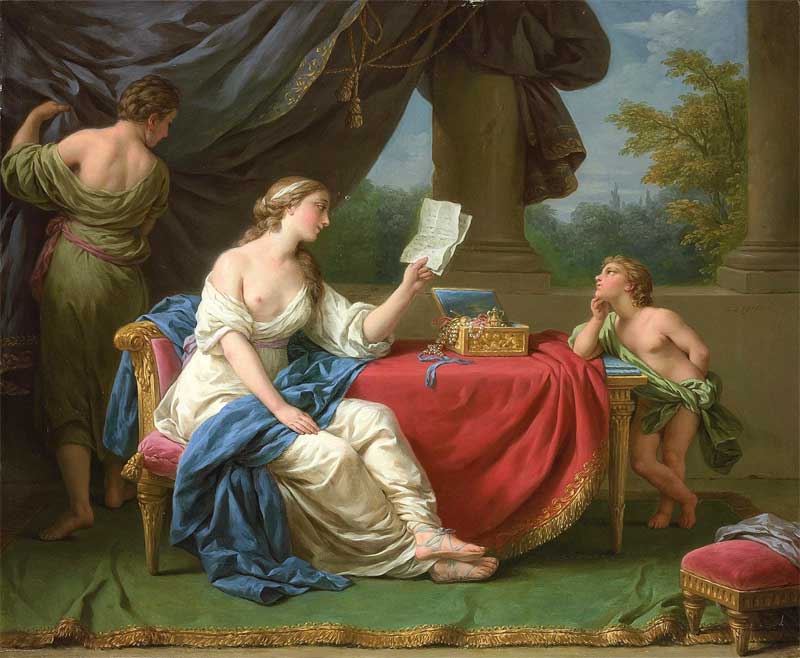 Penelope Reading a Letter from Odysseus. Louis-Jean-Francois Lagrenee