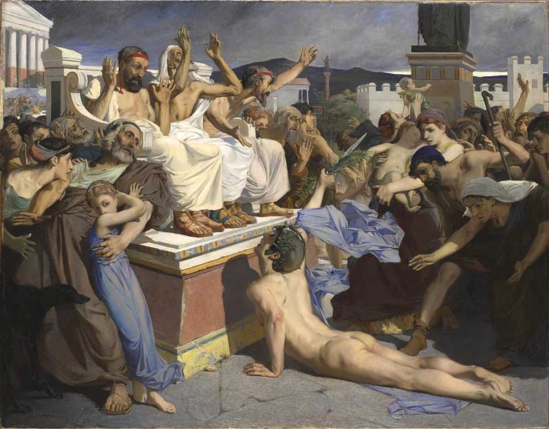Pheidippides giving word of victory after the Battle of Marathon. Luc-Olivier Merson