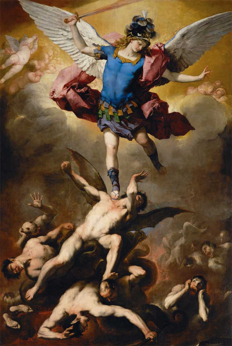 Archangel Michael Hurls the Rebellious Angels into the Abyss (The Fall of the Rebel Angels). Luca Giordano