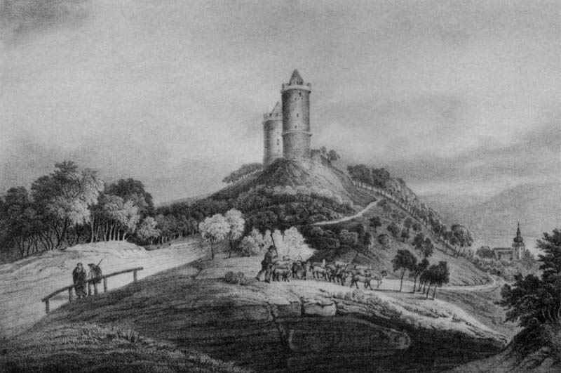 Bad Kösen, ruins of Castle Saaleck , Carl Wilhelm Arldt