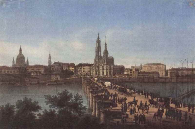 Dresden, View from Neustadt , Carl Wilhelm Arldt