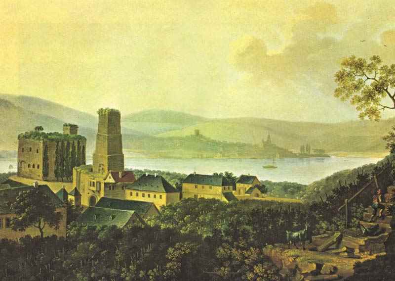 Rüdesheim am Rhein, ruins of Brömserburg overlooking Bingen. Johann Bachta