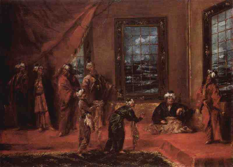 The Sultan receives a sermon that brings him gifts. Giovanni Antonio Guardi