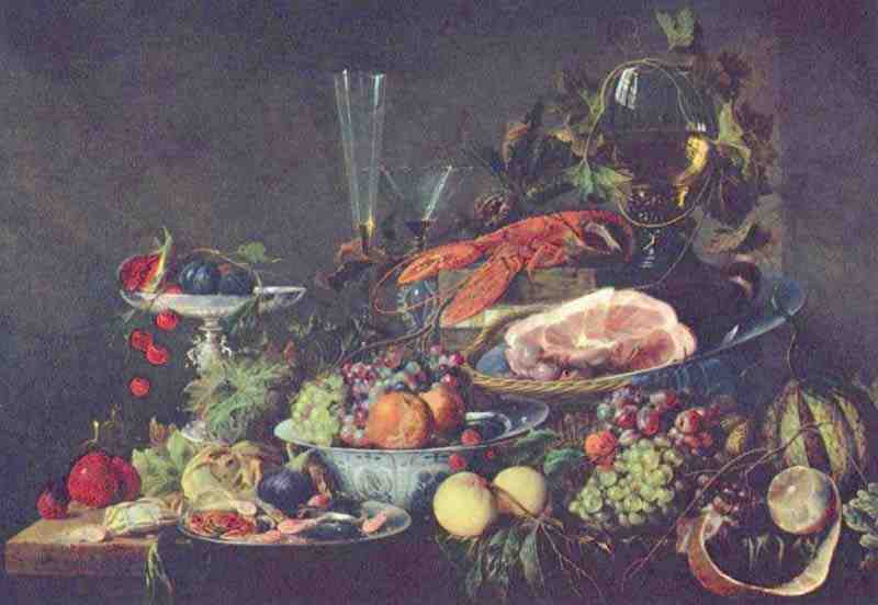 Still life with fruit and lobster. Jan Davidsz de Heem