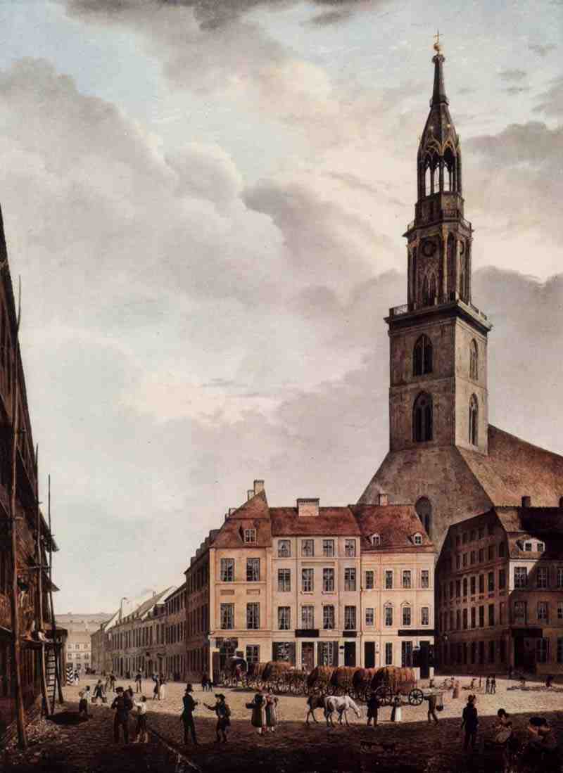 Berlin, New Market with St. Mary's Church. Johann Heinrich Hintze