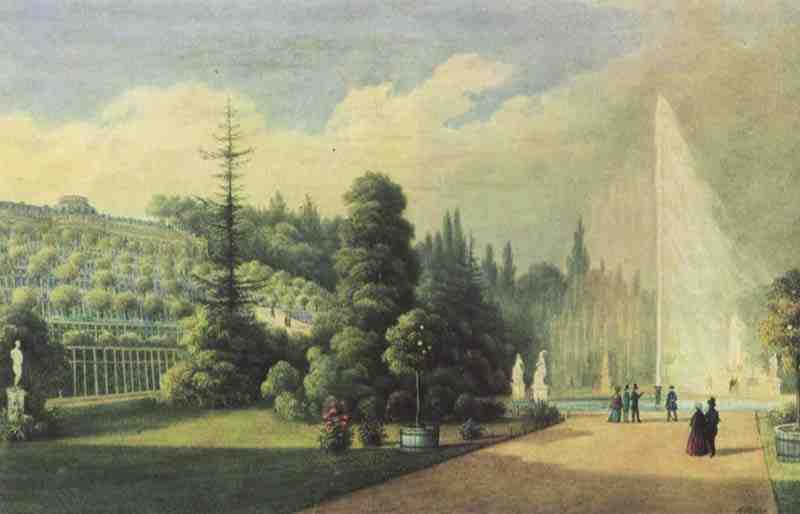 Potsdam, Schloss Sanssouci, terraces and Great Fountain of the West. Johann Heinrich Hintze
