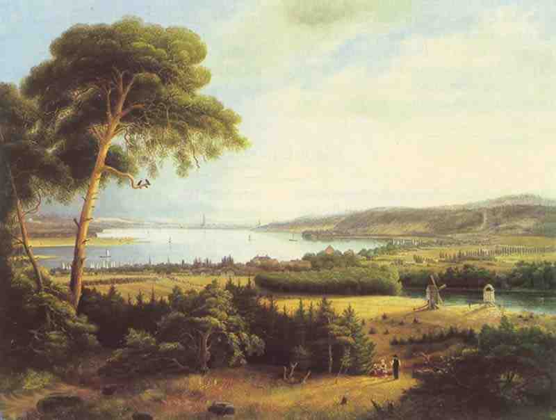 Potsdam, view from mountain with Caputh by crows. Johann Heinrich Hintze