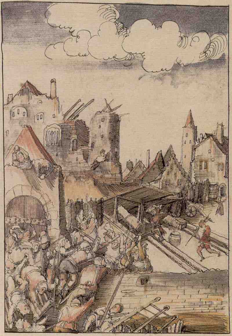 Handwriting  Historia et Friderici Maximiliani: The Siege of Emperor Frederick III. and his family in Vienna's Burg (1462) by Frederick's brother Archduke Albrecht VI. Historia-Master
