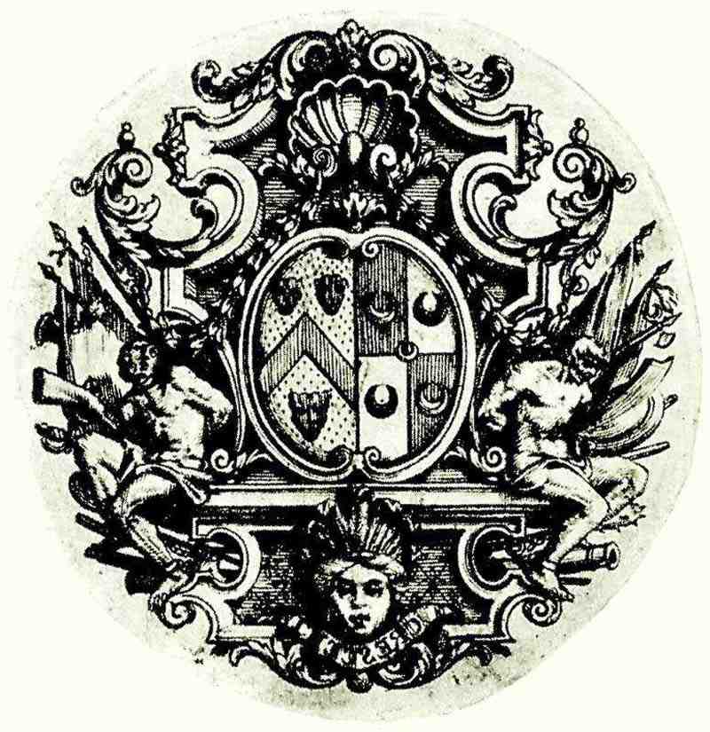 Coat of arms of the Tatton. William Hogarth