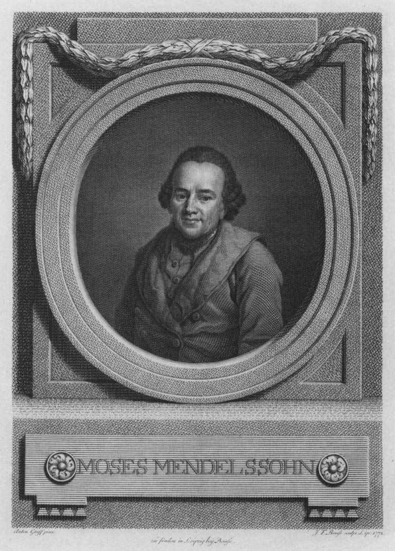 Portrait of Moses Mendelssohn, Johann Friedrich Bause