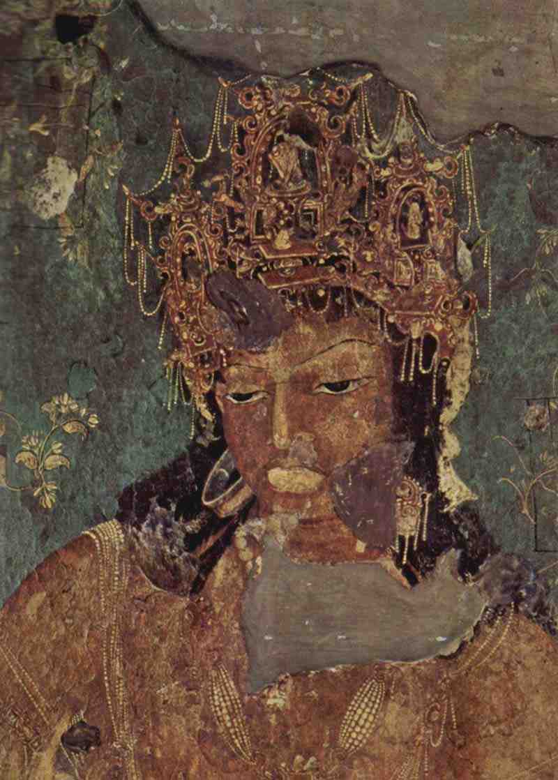 Head of a Bodhisattva. Indian painter of the 7th century