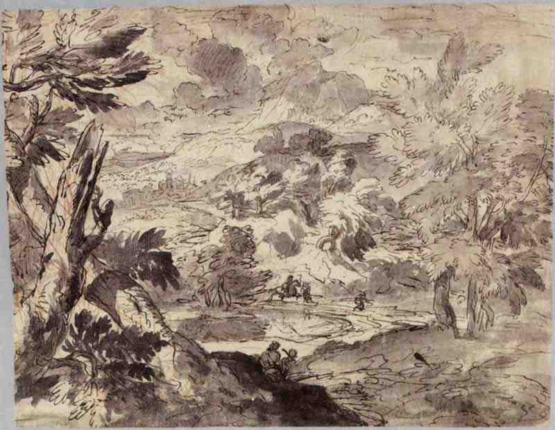 Italian landscape. Italian artist of the second half of the 17th century
