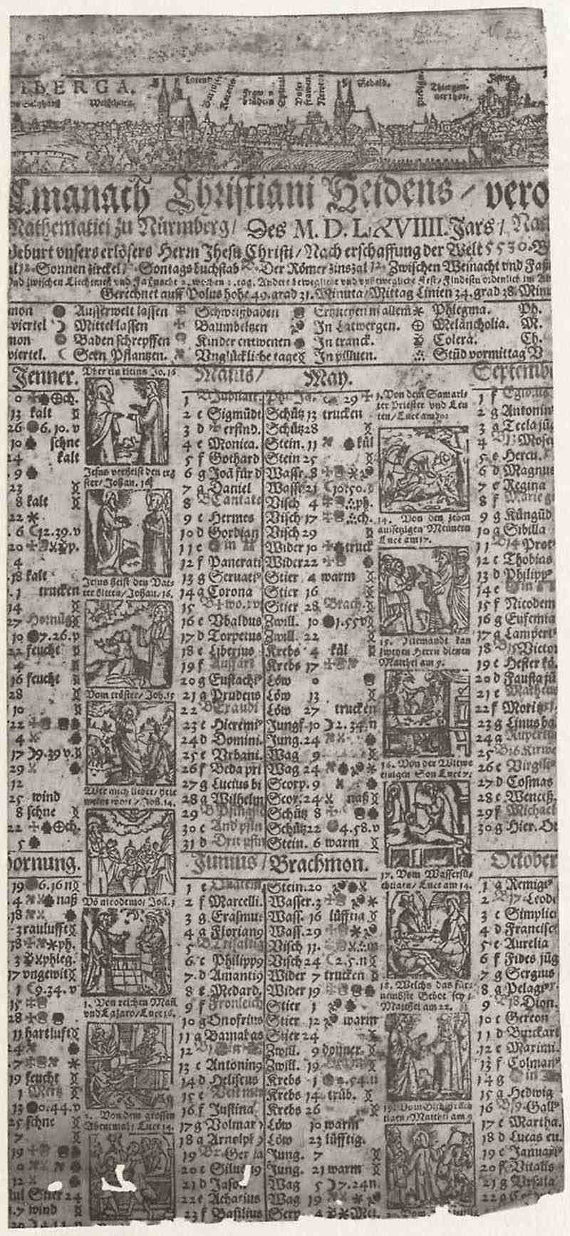 Calendar of year 1569, part A. Nicolaus Knorr