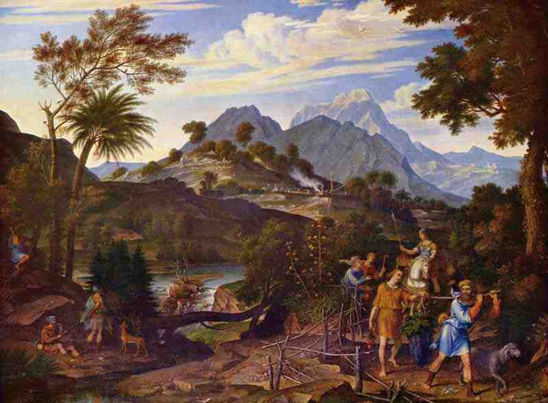 Landscape with the scouts from the Promised Land, Joseph Anton Koch 