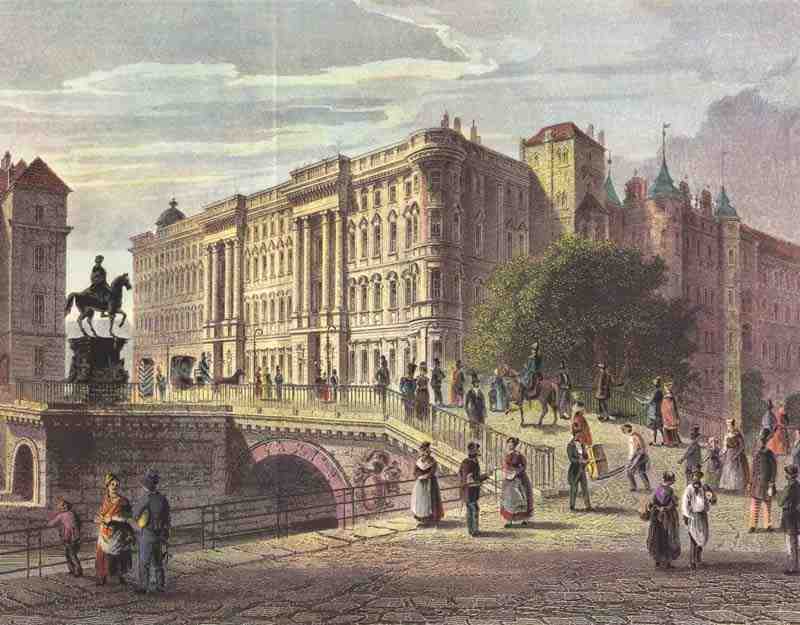 Berlin, Royal Palace with Spreebrücke. Joseph Maximilian Kolb