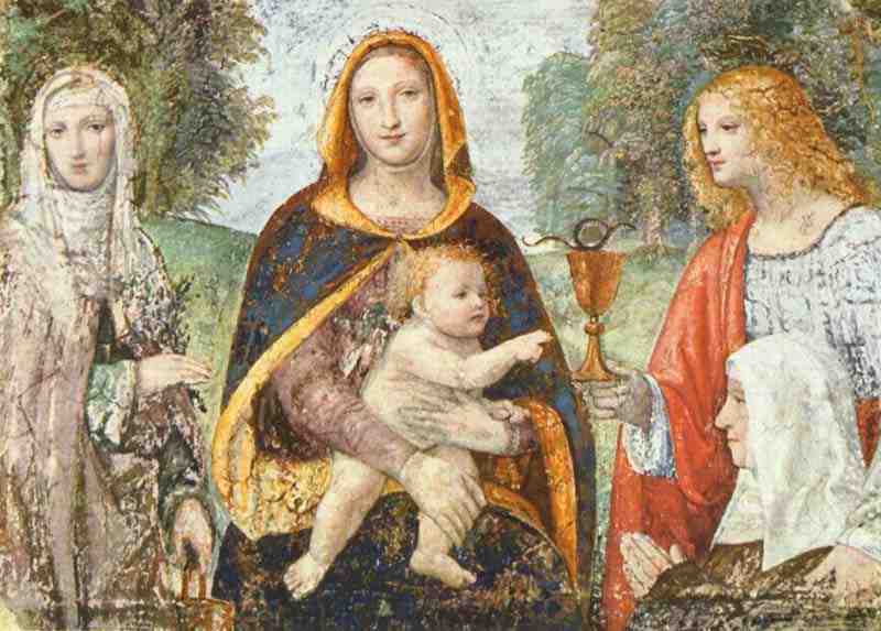 onna with Saint Martha, John the Evangelist and a nun (founder). Bernardino Luini